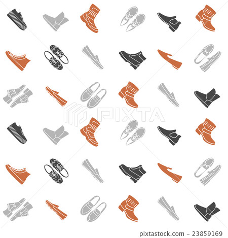 Seamless pattern with flat icons of mens shoes 23859169