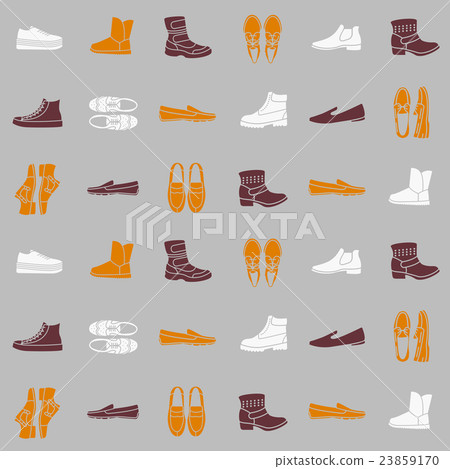 Seamless pattern with flat icons of mens shoes 23859170