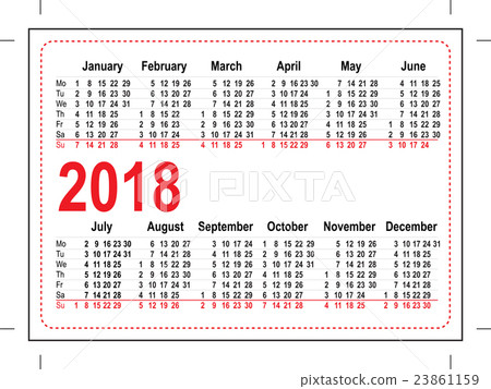 Grid pocket calendar 2018 Grid pocket calendar 2018 23861159
