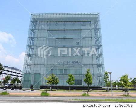 "Humanitary & disaster reduction hospital center" building (Kobe City) displaying the time of the Great Hanshin-Awaji earthquake 23861792