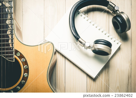 Headphone with Guitar instrument for music writing 23862402