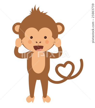 funny monkey character isolated icon design funny monkey character isolated icon design 23863739