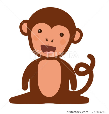 funny monkey character isolated icon design funny monkey character isolated icon design 23863769