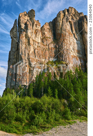 Lena Pillars National Park at sunset time 23864040