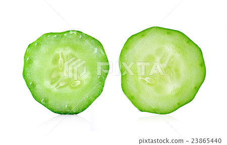 Fresh slice cucumber on white background Fresh slice cucumber on white background 23865440