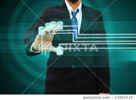 businessman scanning of a finger businessman scanning of a finger 23865516