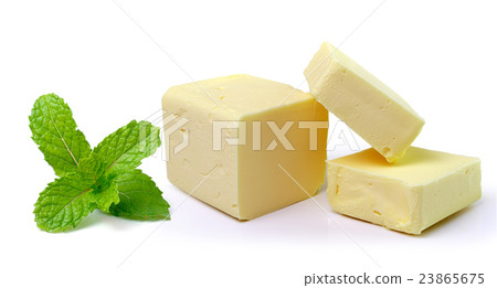 mint and Stick of butter isolated 23865675