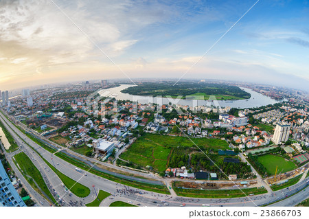 Panoramic view of Thanh Da peninsula, Saigon 23866703