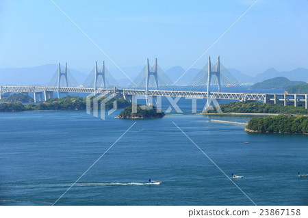 Takeshima island bridge seen from Washuzan Iwakurojima Bridge Takeshima island bridge seen from Washuzan Iwakurojima Bridge 23867158