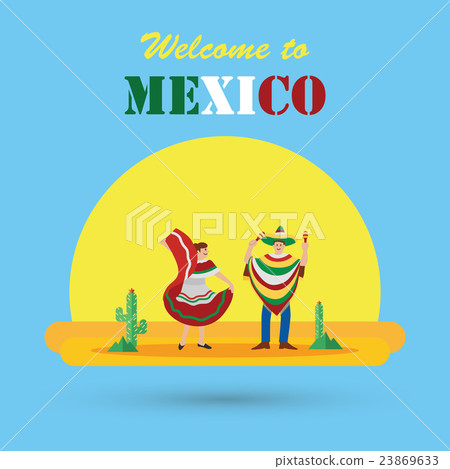 Flat design, welcome to Mexico poster 23869633