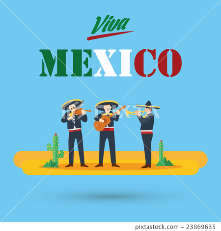 Flat design, Illustration of Mexican musicians 23869635