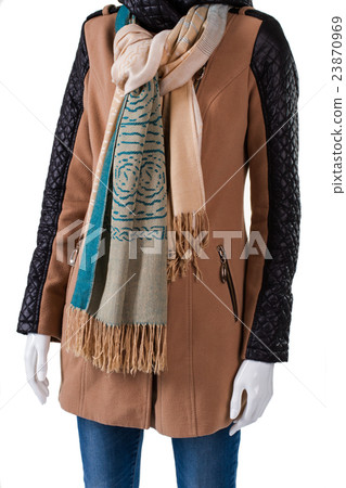 Jacket and scarf with fringe. Jacket and scarf with fringe. 23870969