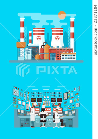 illustration of facade architecture nuclear power 23871184