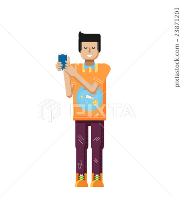 illustration isolated of European man with dark 23871201