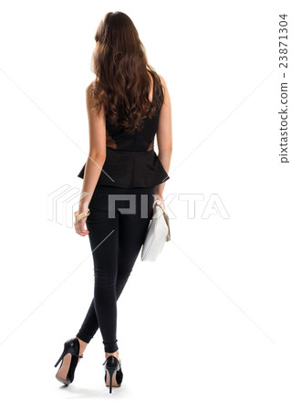 Girl wearing black outfit. Girl wearing black outfit. 23871304