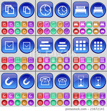 Copy, Clock, Bed, Arrow down, List, Apps, Magnet, 23872141