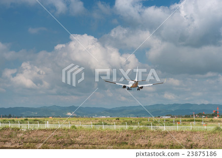 Passenger plane landing Passenger plane landing 23875186