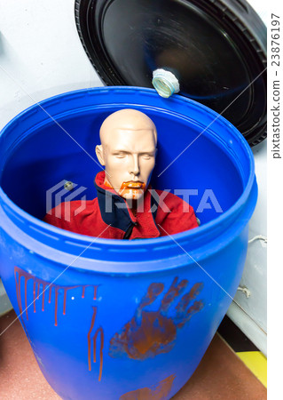 Plastic man in the bin Plastic man in the bin 23876197