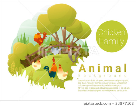 Cute animal family background with Chickens 2 23877108