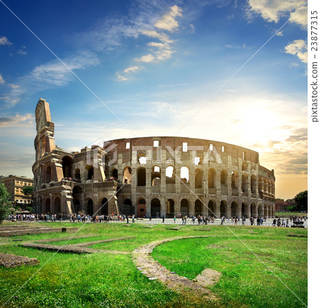 Great colosseum at sunset 23877315