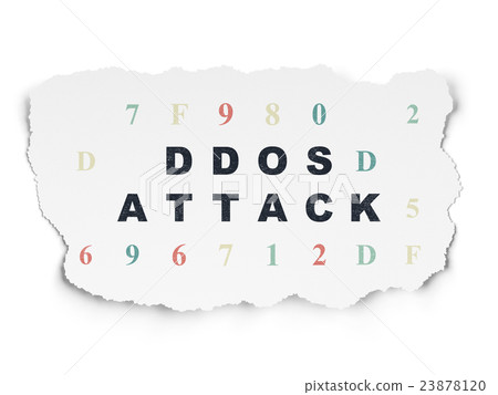Privacy concept: DDOS Attack on Torn Paper 23878120