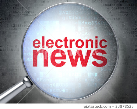 News concept: Electronic News with optical glass 23878523