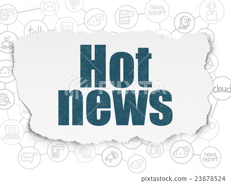 News concept: Hot News on Torn Paper background 23878524