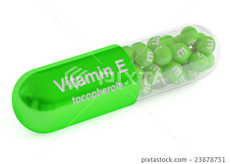 Vitamin E capsule, 3D rendering Vitamin E capsule, 3D rendering 23878751