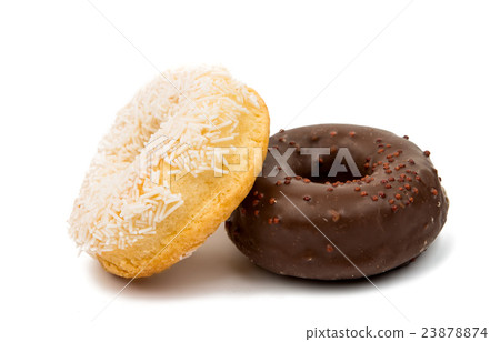 donuts with chocolate isolated 23878874