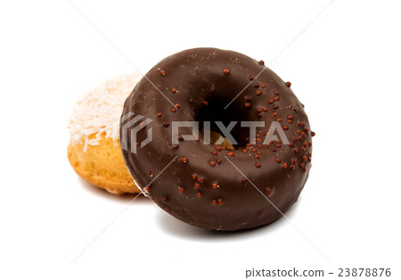 donuts with chocolate isolated donuts with chocolate isolated 23878876