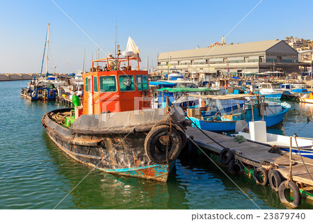 Old fisherman boat in jaffa, Israel. 23879740