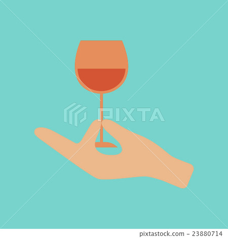 flat icon on stylish background glass of wine flat icon on stylish background glass of wine 23880714