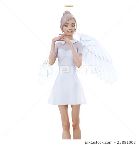 構成一個可愛的天使perming3DCG插圖素材 構成一個可愛的天使perming3DCG插圖素材 23881008