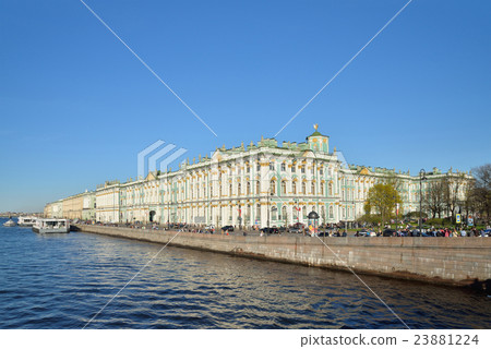 The winter Palace and pier on Palace embankment The winter Palace and pier on Palace embankment 23881224