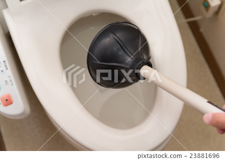 Clogged toilet 23881696