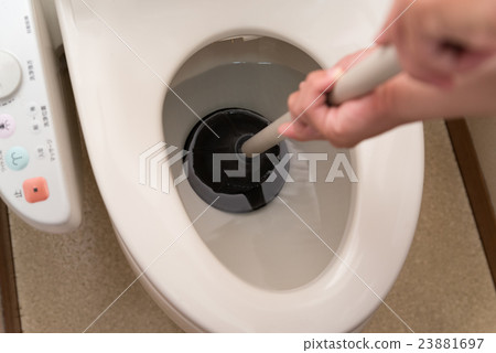 Clogged toilet 23881697