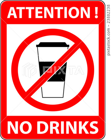 No drink sign. Vector illustration. Flat design. No drink sign. Vector illustration. Flat design. 23882238