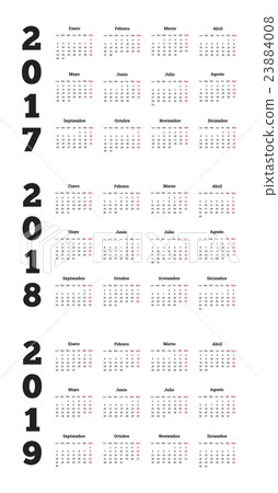 simple calendars in spanish on 2017, 2018, 2019 simple calendars in spanish on 2017, 2018, 2019 23884008