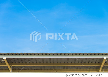 The blue sky with Metal sheet roof 23884705