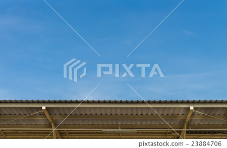 The blue sky with Metal sheet roof 23884706