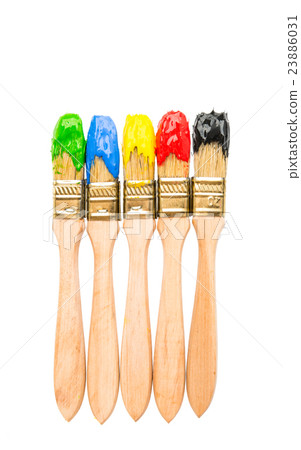 Brushes with colorful paints Brushes with colorful paints 23886031