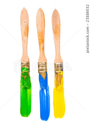 Brushes with colorful paints Brushes with colorful paints 23886032