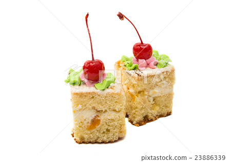 a piece of sponge cake isolated a piece of sponge cake isolated 23886339