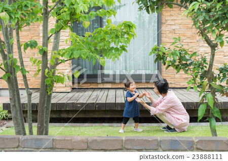 Children playing with grandma 23888111