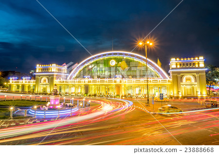 Night light view of Bangkok Central train station 23888668