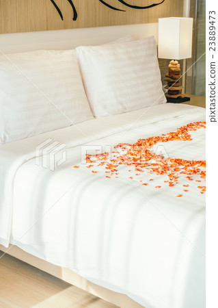 White pillow on bed White pillow on bed 23889473