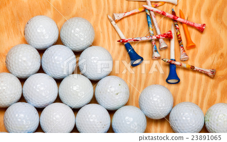 Dirty golf balls and tees Dirty golf balls and tees 23891065