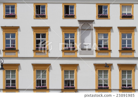 Beautiful windows of old building in Krakow Beautiful windows of old building in Krakow 23891985