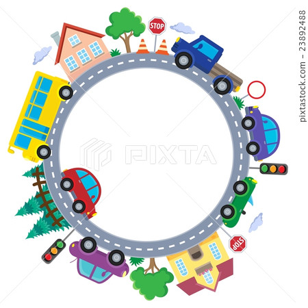 Circle with cars theme image 1 23892488