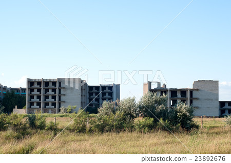 Completely destroyed brick building Completely destroyed brick building 23892676